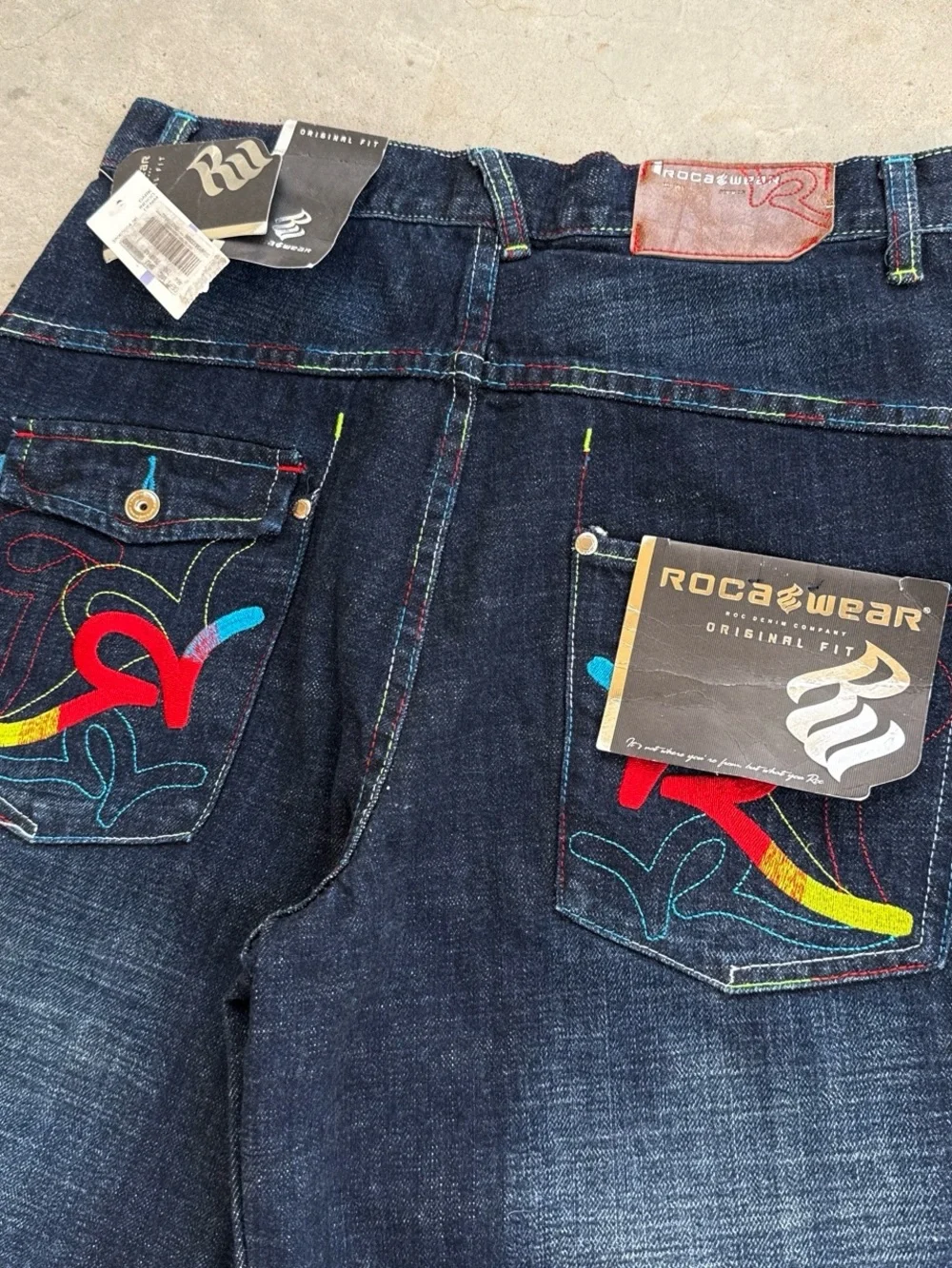 Y2K Rocawear Deadstock Embroidered Baggy Denim Jorts Shorts
